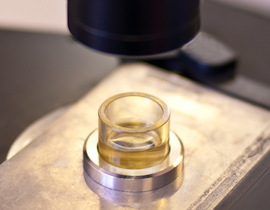 A close up image of a chamber under a microscope.